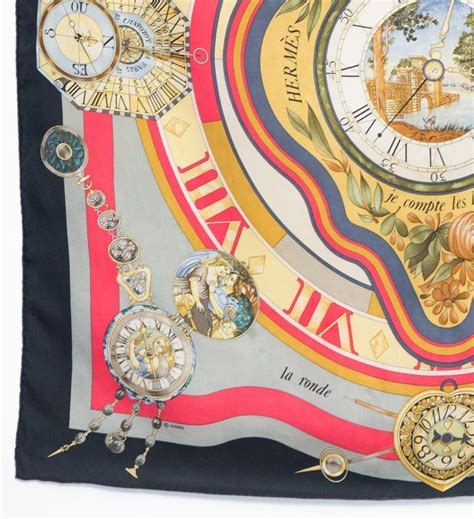 hermes la ronde des heures|1989 Hermes La Ronde Des Heures by L. Dubigeon Silk Scarf.